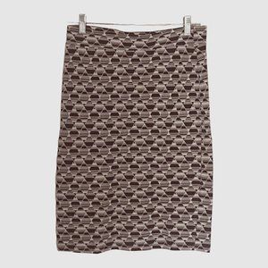 Women's Knit, Black and White Geometric, Pencil Skirt, Size Small